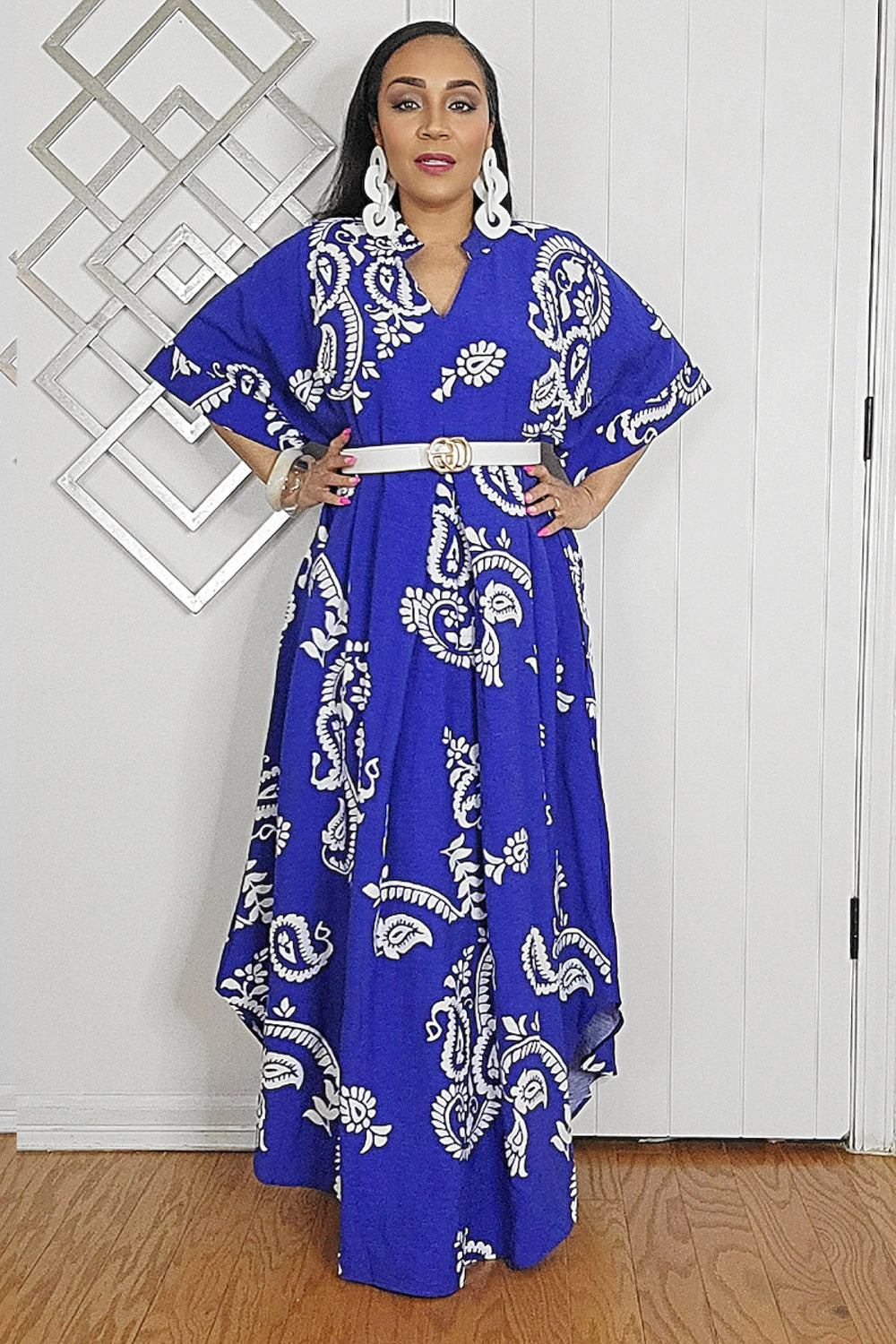 042525 The Blue & White florals Creole Dress