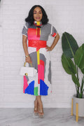 012524 The White Multi Print Skirt Set