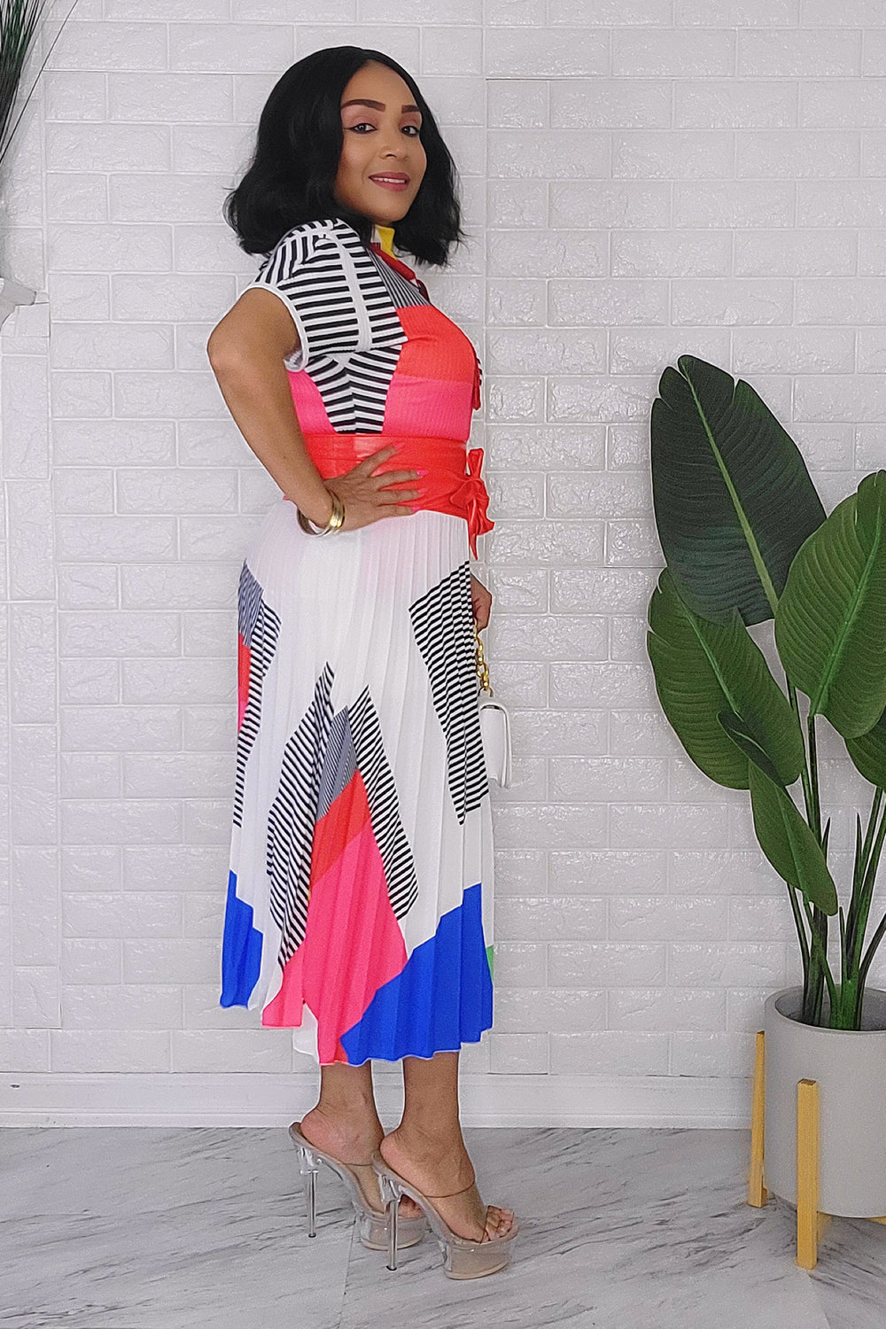 012524 The White Multi Print Skirt Set