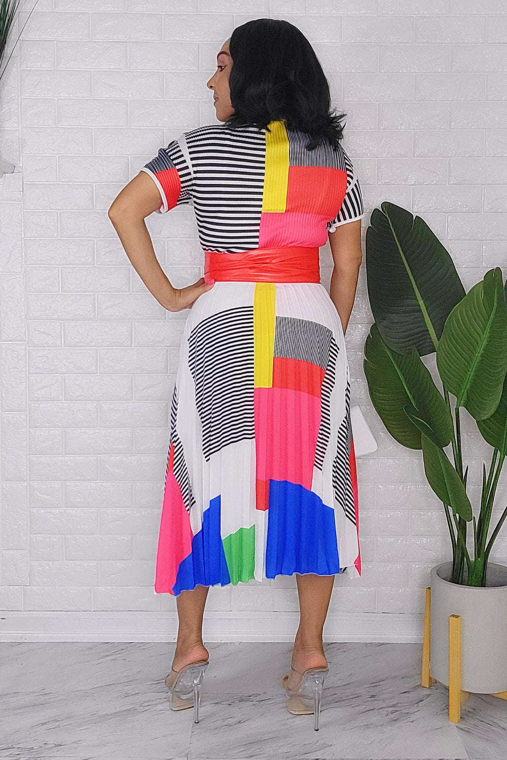 012524 The White Multi Print Skirt Set