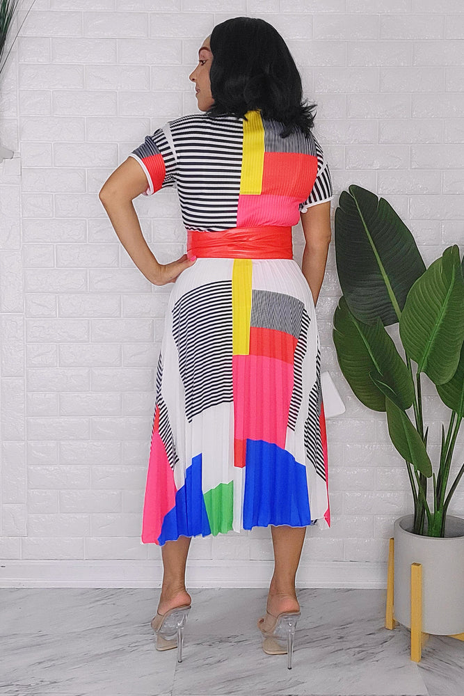 012524 The White Multi Print Skirt Set