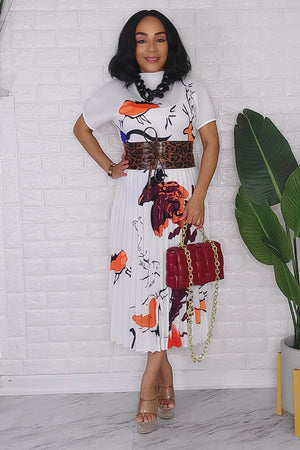 012524 The White Burgundy Print Skirt Set