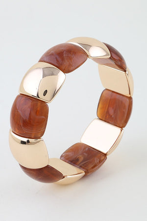 051325 Double Wide Stone Cuff Bracelet