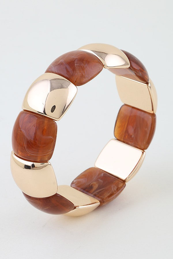 051325 Double Wide Stone Cuff Bracelet