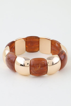 051325 Double Wide Stone Cuff Bracelet
