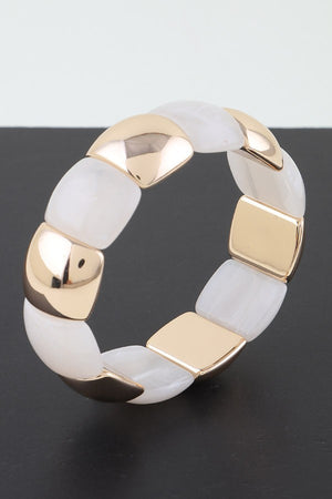051325 Double Wide Stone Cuff Bracelet