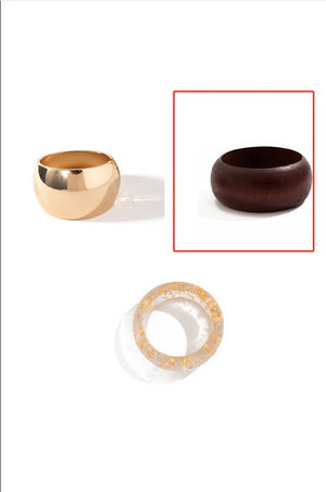 052725 Bold Wide Resin Gold-plated Bangle Set of 3