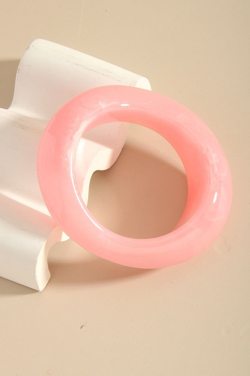 052725 Multicolor Resin Irregular Curved Bangle