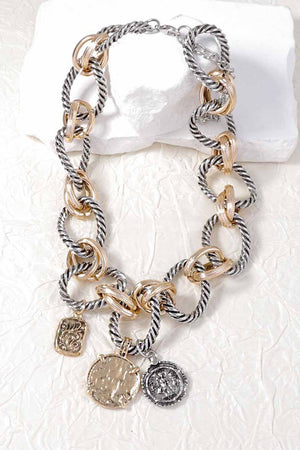 052725 Mixed Coin Necklace