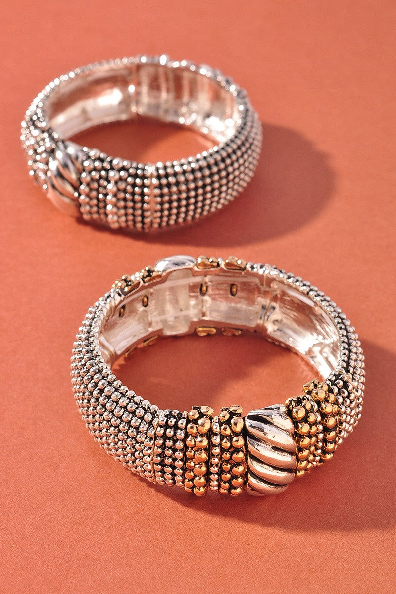 061025 Ball Textured Metal Bracelet