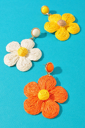 061025 Flower Thread Post Dangle Earrings