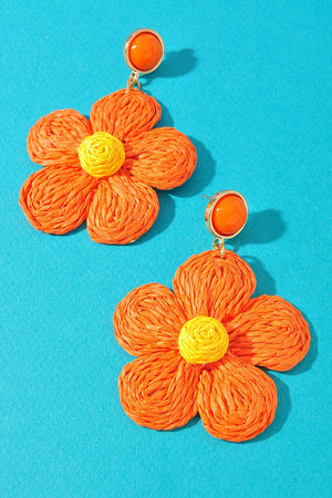 061025 Flower Thread Post Dangle Earrings