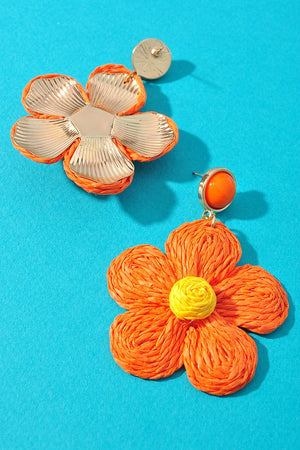 061025 Flower Thread Post Dangle Earrings