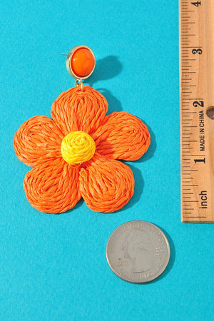 061025 Flower Thread Post Dangle Earrings