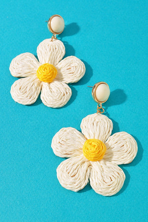 061025 Flower Thread Post Dangle Earrings