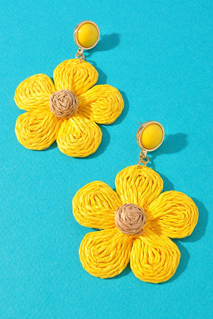 061025 Flower Thread Post Dangle Earrings