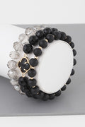 052825 Triple Crystal Clover Bead Bracelet