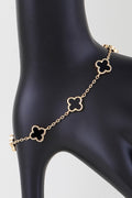 061025 Mini Stone Clover Charm Bracelet