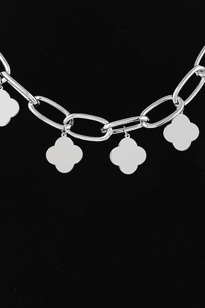 061025 Minimal Clover Link Chain Necklace