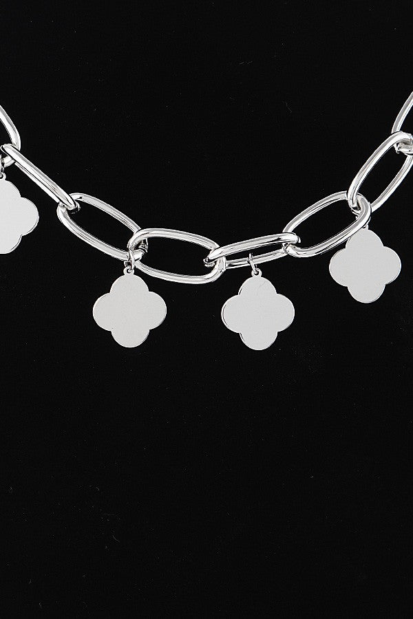 061025 Minimal Clover Link Chain Necklace