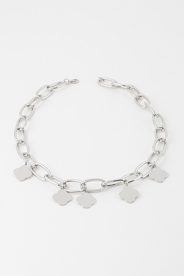 061025 Minimal Clover Link Chain Necklace