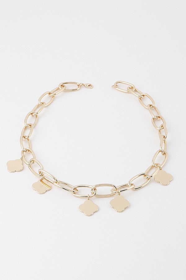 061025 Minimal Clover Link Chain Necklace