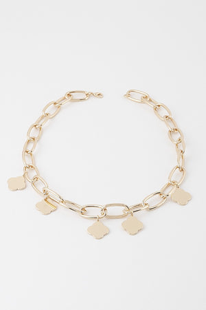 061025 Minimal Clover Link Chain Necklace