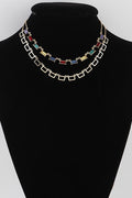 061025 Multi Square Crystal Charm Necklace
