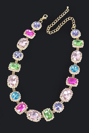 052825 Multi Shape Stone Necklace