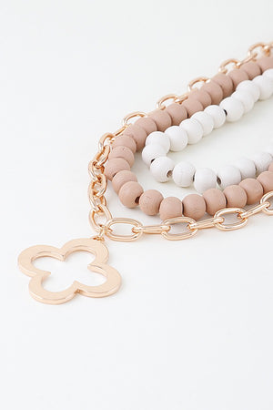 052825 Clover Chain Beaded Necklace