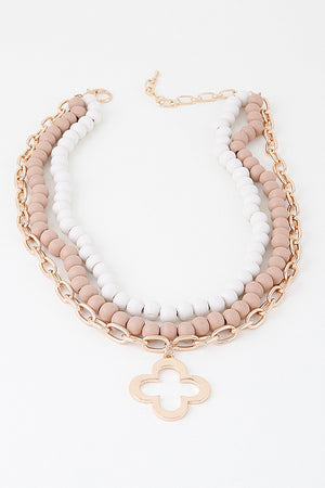 052825 Clover Chain Beaded Necklace