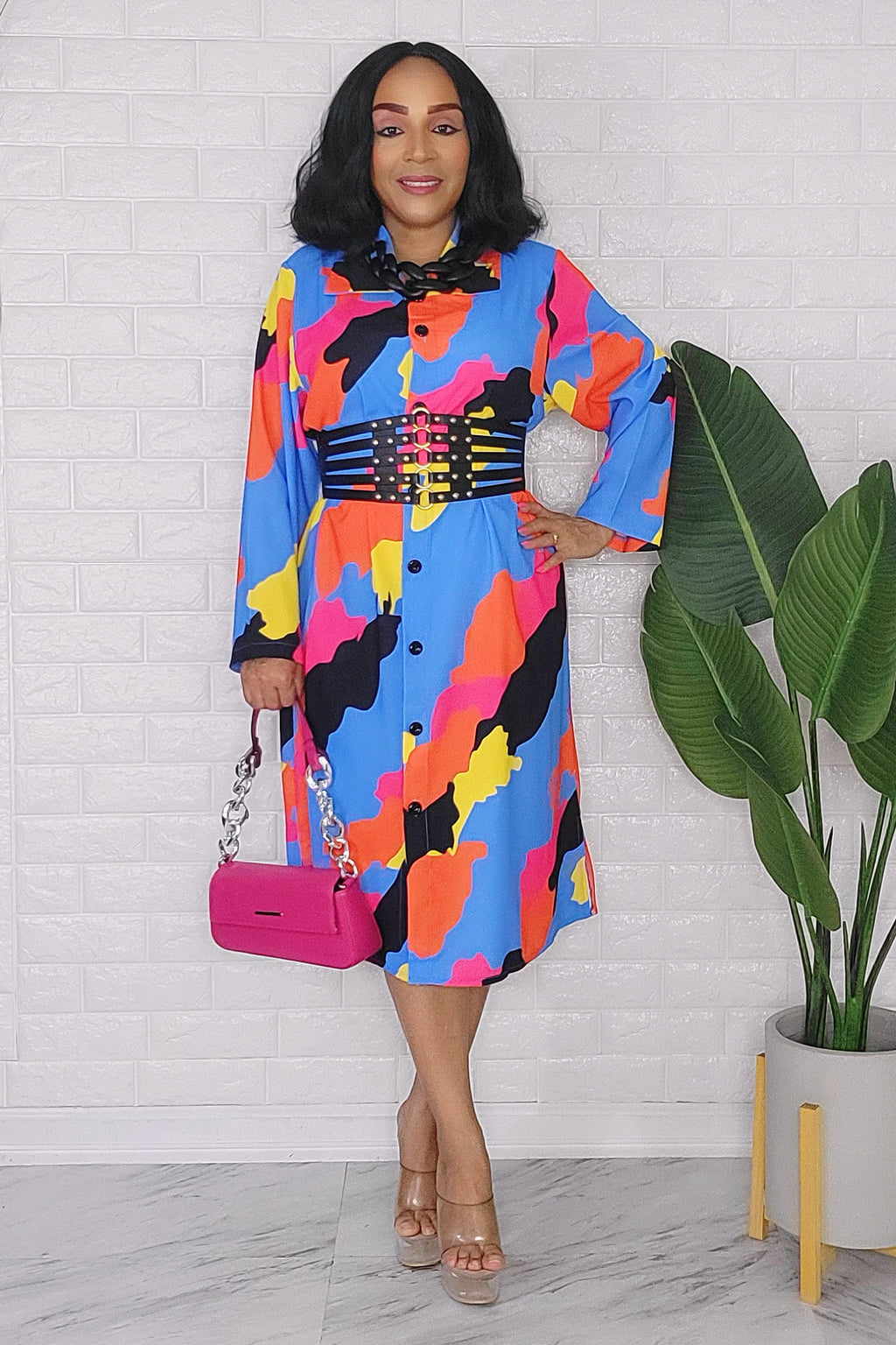020824 The Button Down Multi Colors Dress/Top