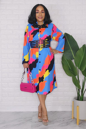 020824 The Button Down Multi Colors Dress/Top