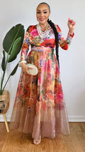 042925  Special Mothers Day Florals Dress/Belt