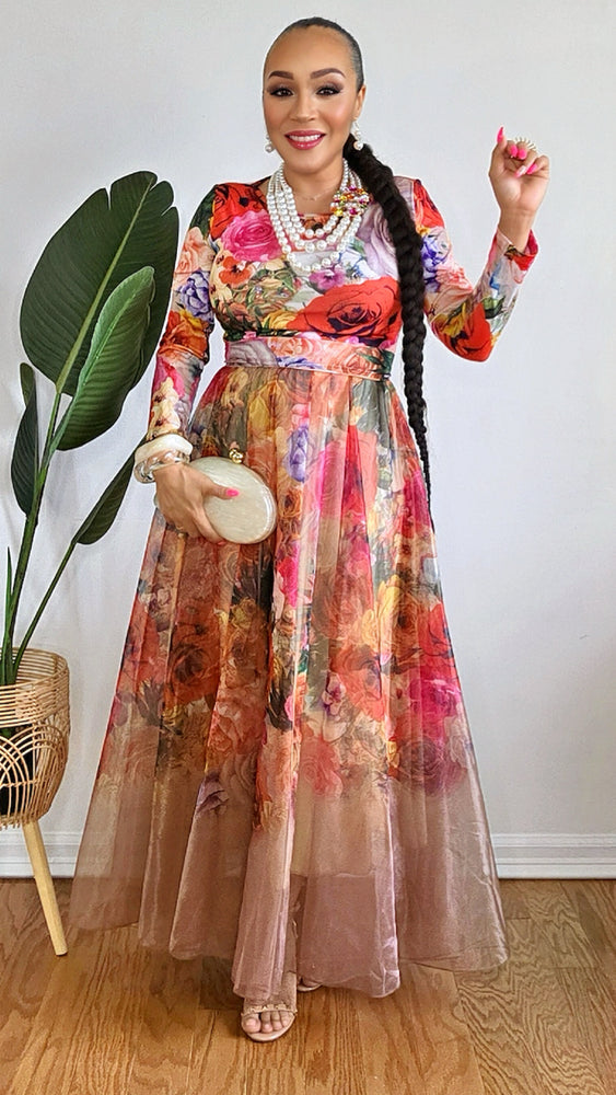 042925  Special Mothers Day Florals Dress/Belt