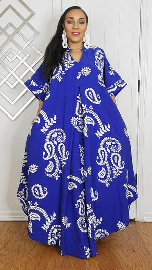 042525 The Blue & White florals Creole Dress