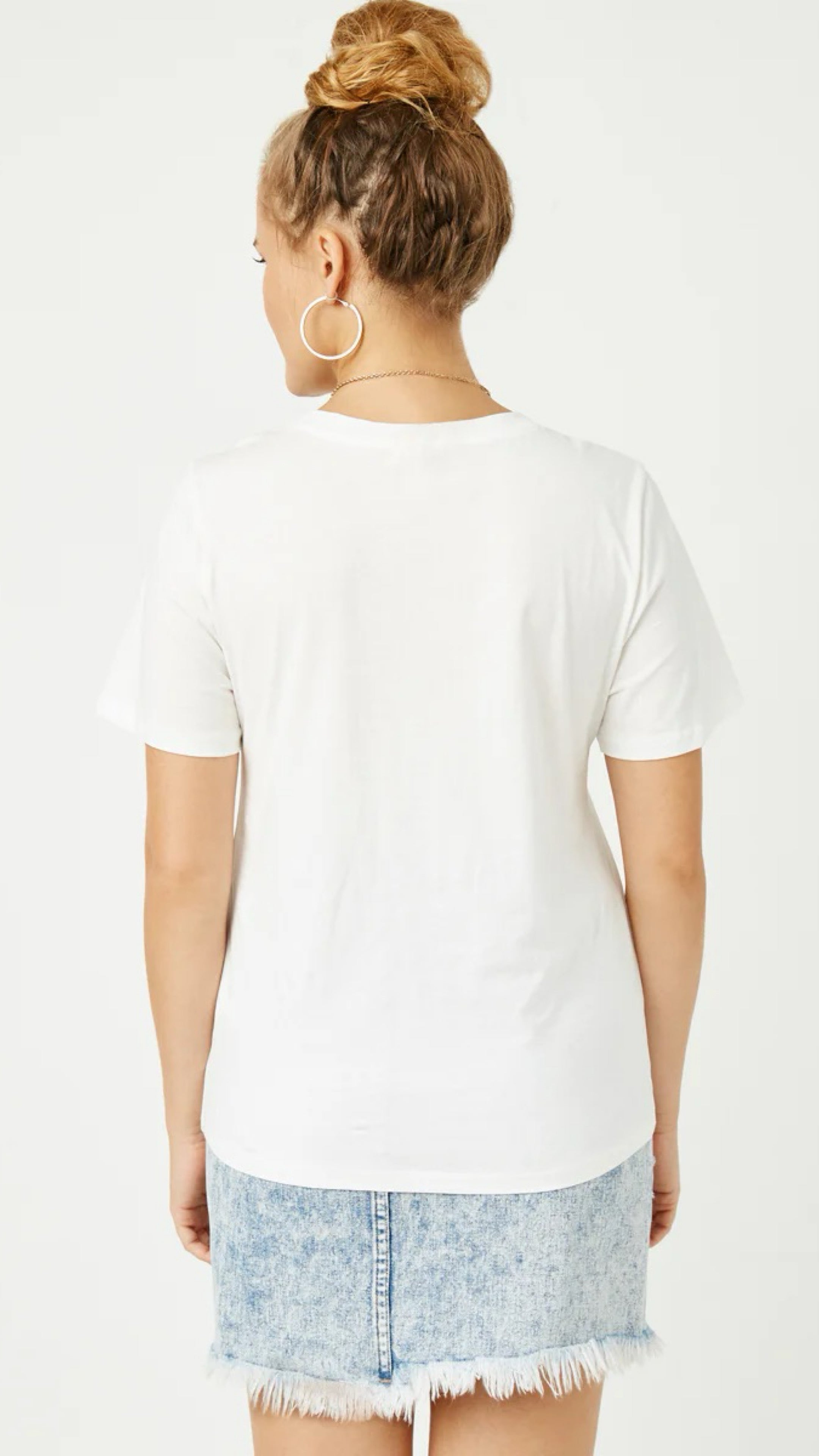 061025 Ivory Short Sleeve LOVE Design Graphic Top
