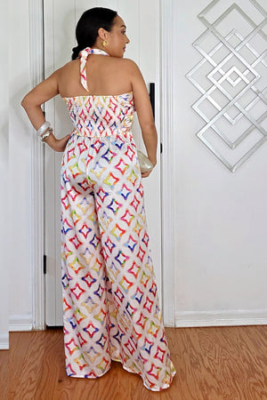 070325  Multi soft Palazzo flowy two-piece  pant set.