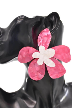 041124 White Center Flowers Earrings