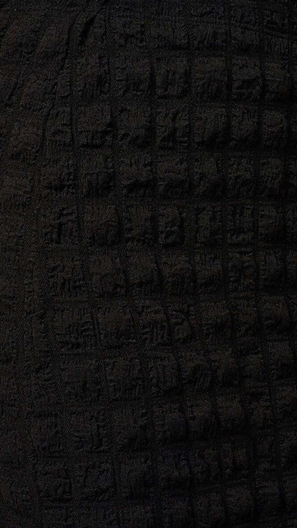 100625 Black Elastic Waist waffle Midi Skirt