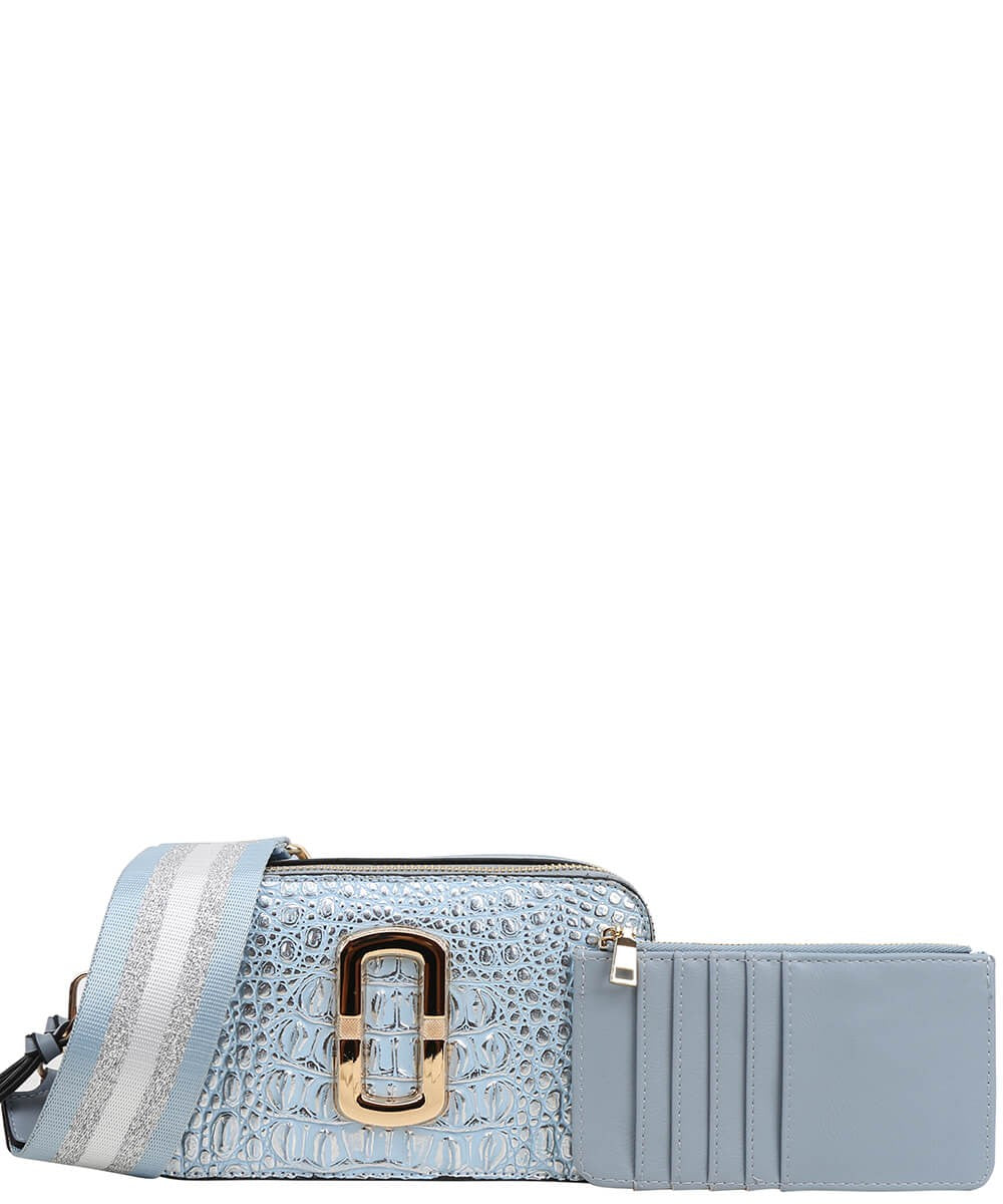 071025 Croc Mini Crossbody Bag With Wallet Set