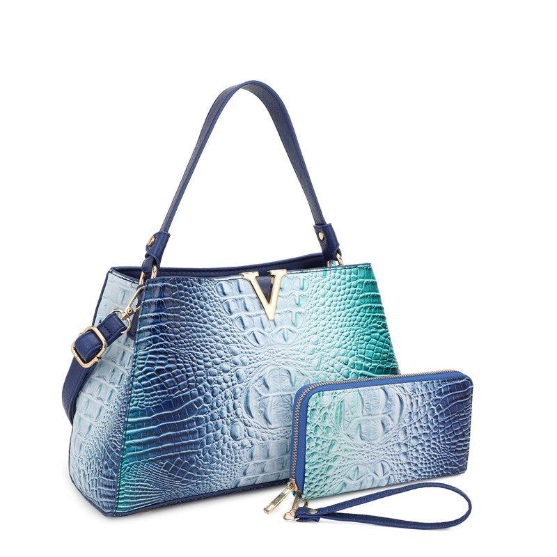 071025 The Croc V-emblem Shoulder Bag W/ Wallet