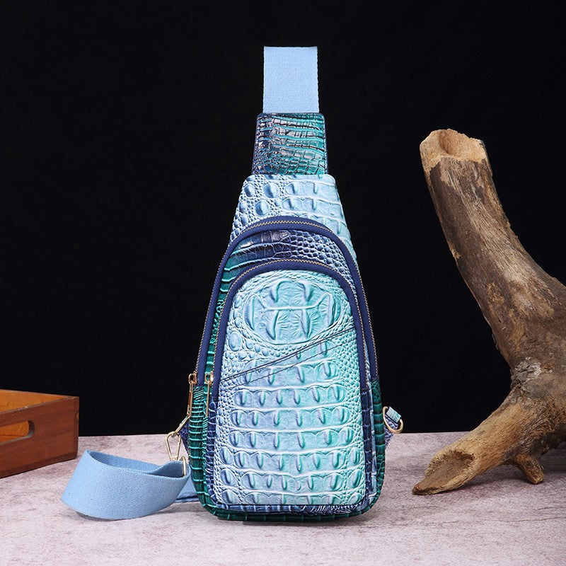 071025 Crocodile Muti Compartment Sling Bag