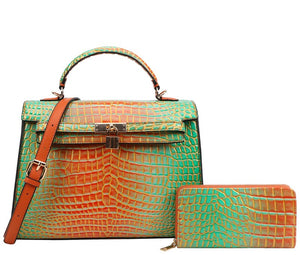 071025 The Classy Flap Satchel Bag 2 In-1 Padlock