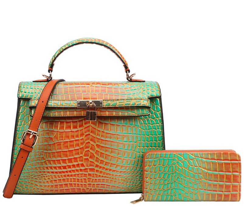 071025 The Classy Flap Satchel Bag 2 In-1 Padlock