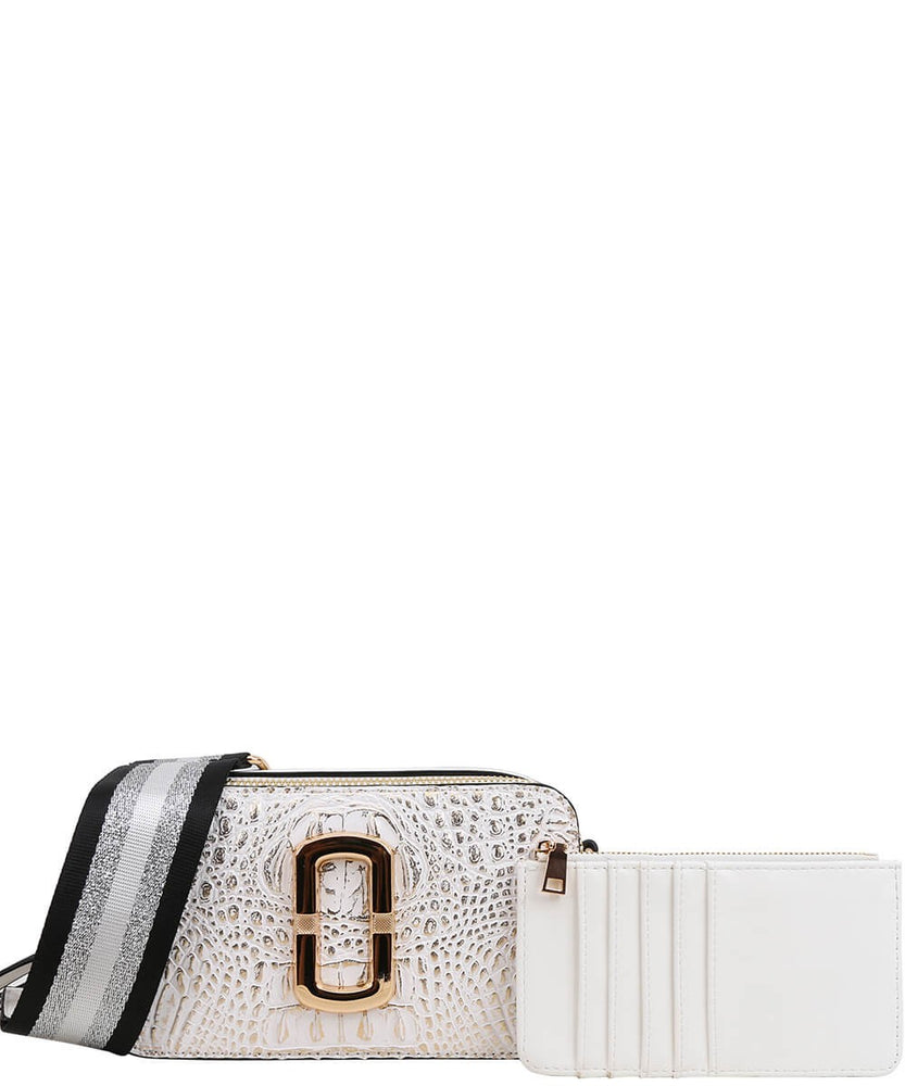 071025 Croc Mini Crossbody Bag With Wallet Set