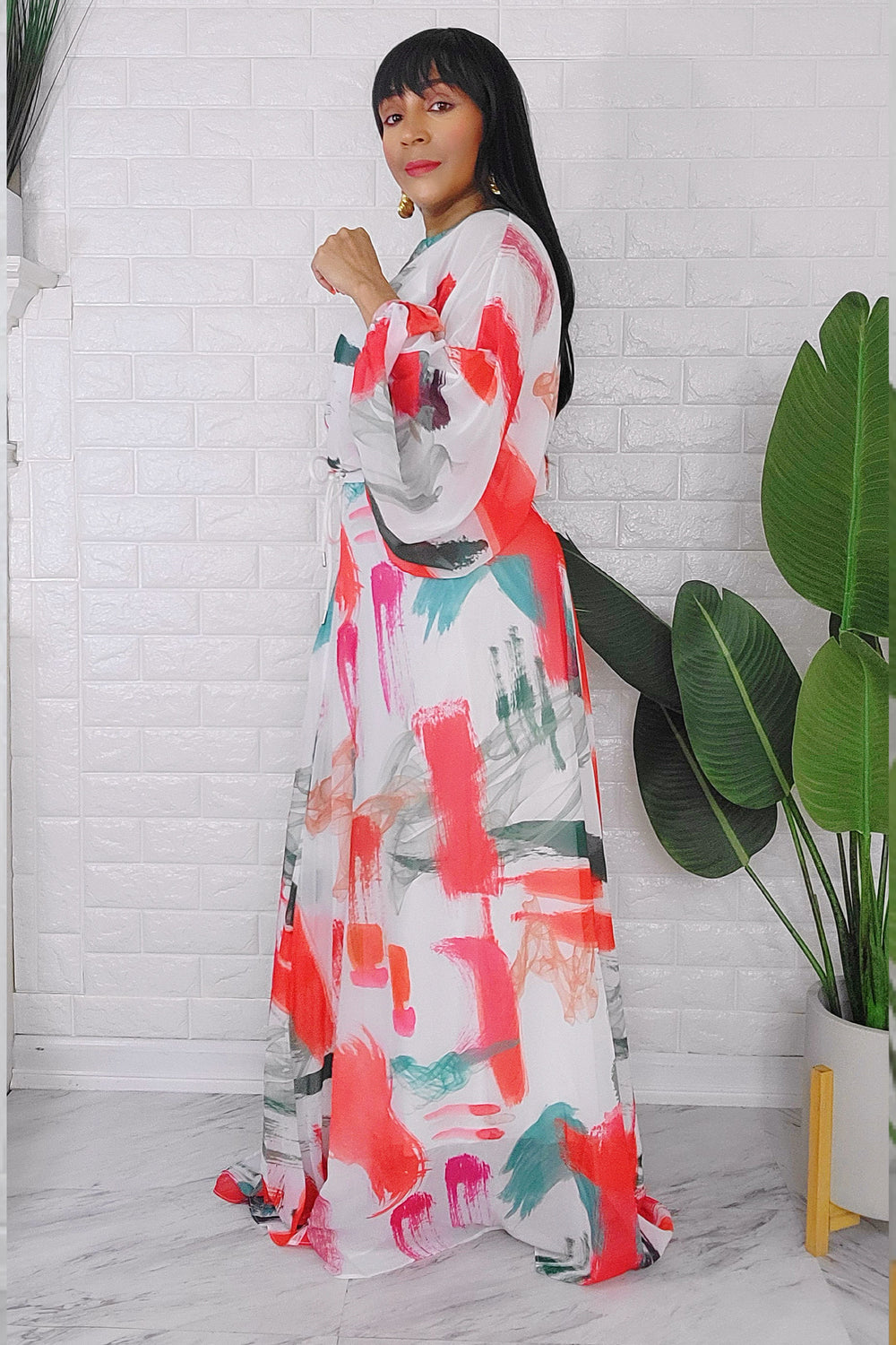 060624 The White Florals Crop Top and Skirt Set