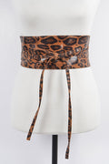 090925 Faux Leopard Print Kimono Belt