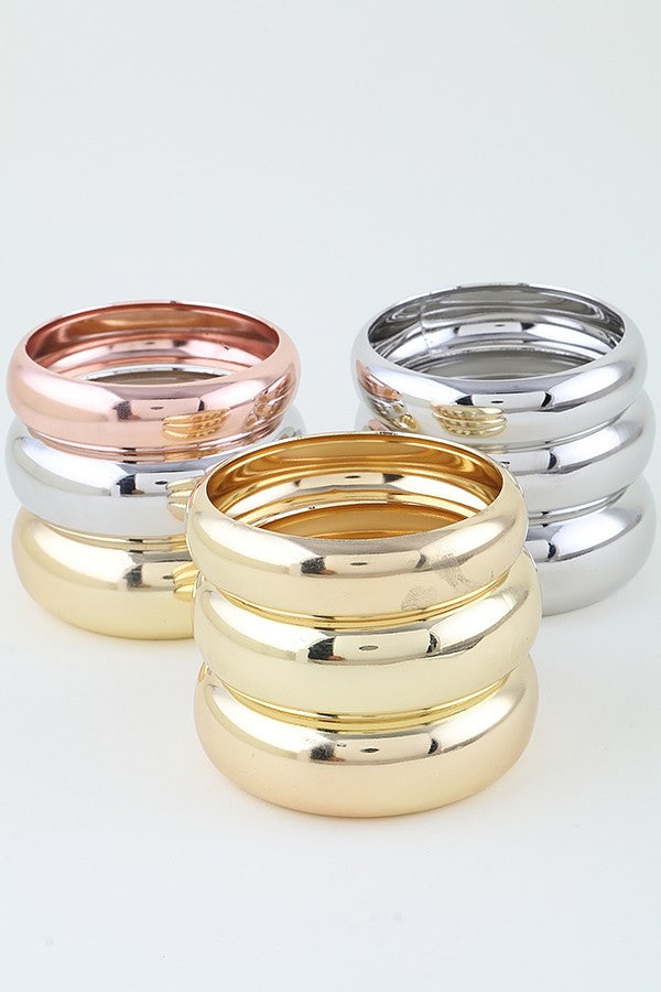 090925 Multi Triple Stacked Bangle Bracelet