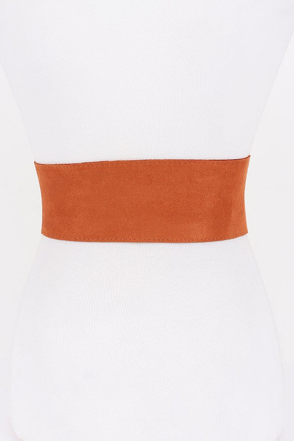 090925 Faux Suede Metal Buckle Belt